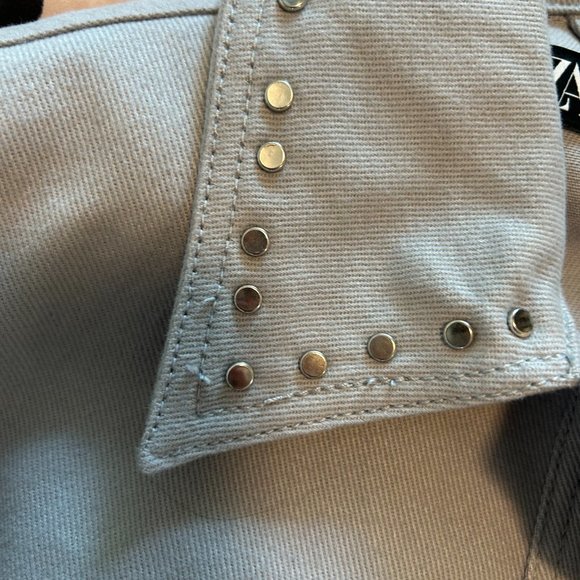 ZARA STUDDED CROPPED OVERSHIRT - Picture 3 of 5